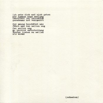 2014 | Schweben | typewriter on paper | 20 x 20 cm